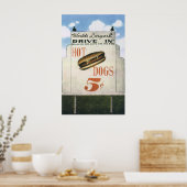  Billboard, werelds grootste drive in hotdogs Poster (Keuken)