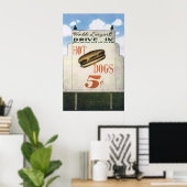  Billboard, werelds grootste drive in hotdogs Poster (Thuiskantoor)