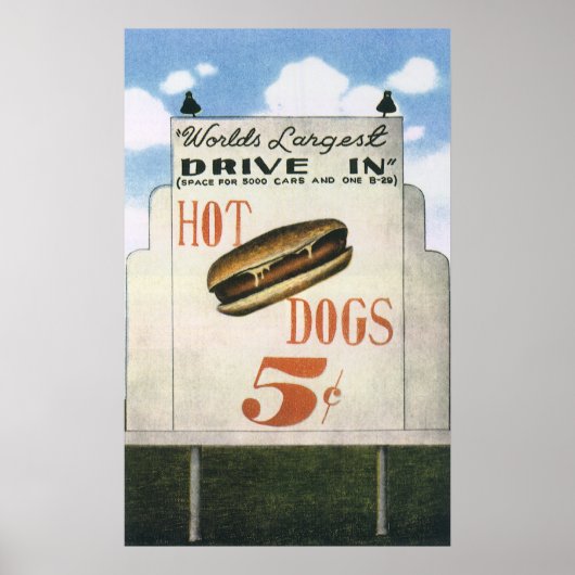  Billboard, werelds grootste drive in hotdogs Poster (Voorkant)