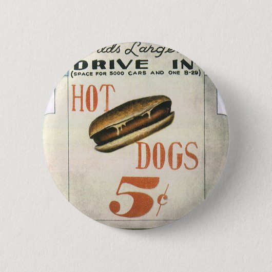 Billboard, werelds grootste drive in hotdogs Ronde Button 5,7 Cm (Voorkant)