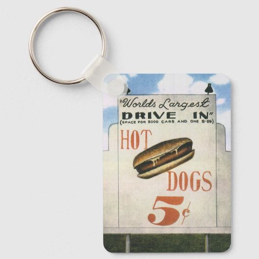 Billboard, werelds grootste drive in hotdogs Sleutelhanger (Voorkant)