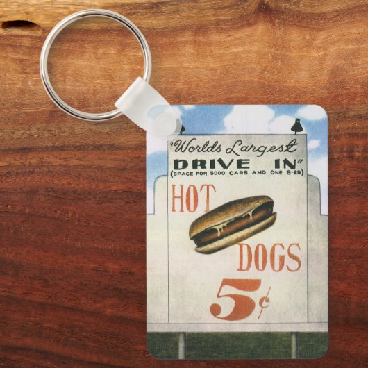  Billboard, werelds grootste drive in hotdogs Sleutelhanger (Voorkant)