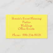 Billet à un Carte de visite de fête (Dos)