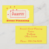 Billet à un Carte de visite de fête (Devant / Derrière)