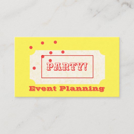 Billet à un Carte de visite de fête (Devant)