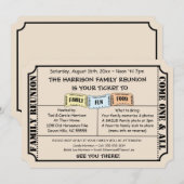 Billet amusant Couper Famille Réunion Invitation (Devant / Derrière)