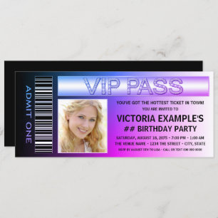 Billet Anniversaire Fête Invitations