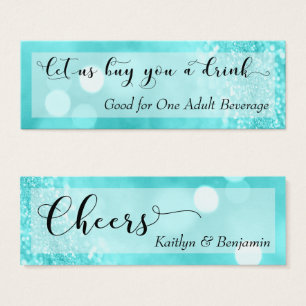 Billet Aqua Parties scintillant Bokeh Script Mini