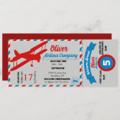 Billet avion Anniversaire Fête Invitation (Devant / Derrière)