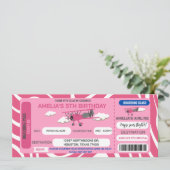 Billet avion rose Anniversaire Fête Invitation (Debout devant)