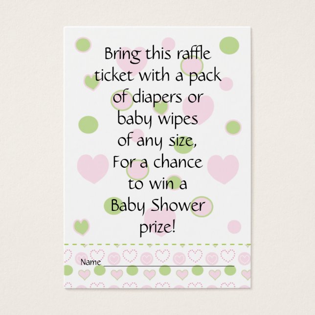 Billet baby shower au raffle/sucre et épices (Devant)