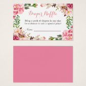 Billet Baby shower Fille Pink Fleur Raffle (Devant & derrière)