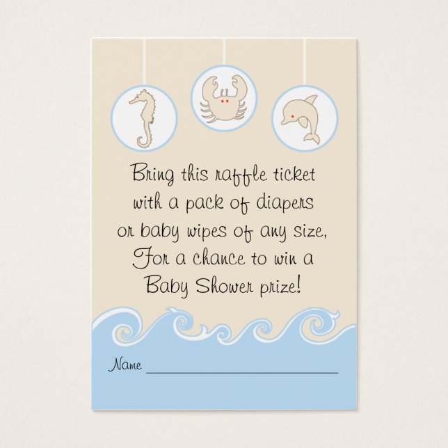 Billet baby shower Raffle/Blue Cream Mobile (Devant)