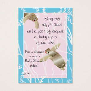 Billet baby shower Raffle/Tortue rose/bleue