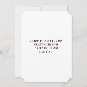 Billet blanc personnalisé 5" x 7" Invitation plate