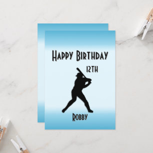 Billet bleu Baseball Anniversaire Fête Invitation