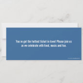 Billet Bleu de la fête de graduation Invitation av (Dos)