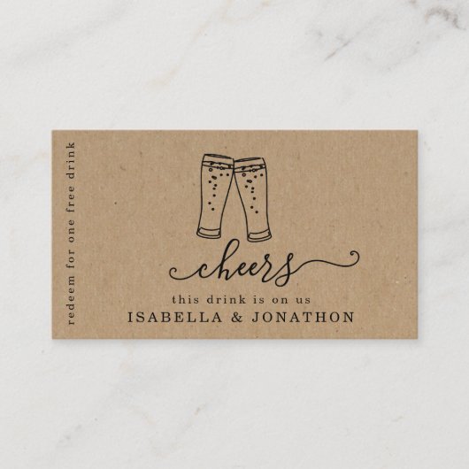 Billet boisson, Carte de visite de bon d'alcool gr (Devant)