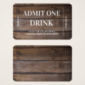 Billet boisson Mariage Rustic Drink (Devant & derrière)