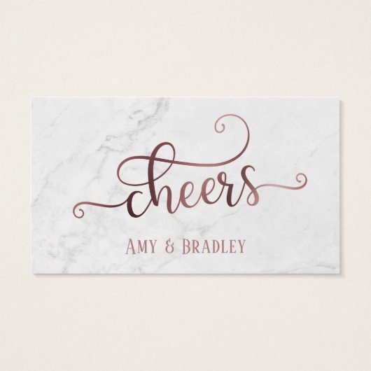 Billet boisson| Script Gold Rose avec Marbre blanc (Dos)