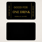 Billet Bon pour un Mariage de boisson bon de boiss (Devant & derrière)