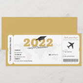 Billet cadeau de diplôme Carte d'embarquement surp (Devant / Derrière)