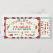 Billet Carnaval Cirque Invitation Anniversaire (Devant)