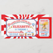 Billet Carnaval Cirque Invitation Anniversaire (Devant / Derrière)