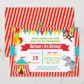 Billet Carnaval Cirque Invitations de fête d'anniv (Devant / Derrière)