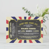 Billet Carnaval de cirque Invitation Baby shower b (Debout devant)