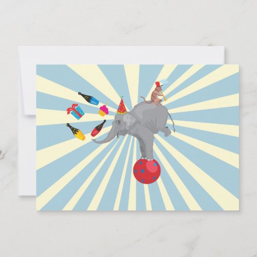 Billet Cirque ou Carnaval Invitation Anniversaire (Dos)