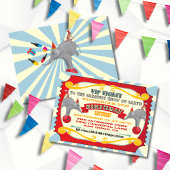 Billet Cirque ou Carnaval Invitation Anniversaire