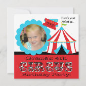 Billet Cirque Photo Personnalisé Invitation Annive (Devant)