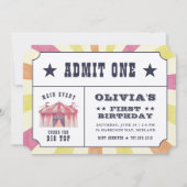 Billet Cirque vintage Anniversaire Fête Invitation (Devant)
