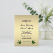 Billet Classy Gold Weed Faire-part de mariage (Debout devant)