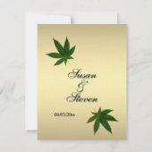 Billet Classy Gold Weed Faire-part de mariage (Dos)