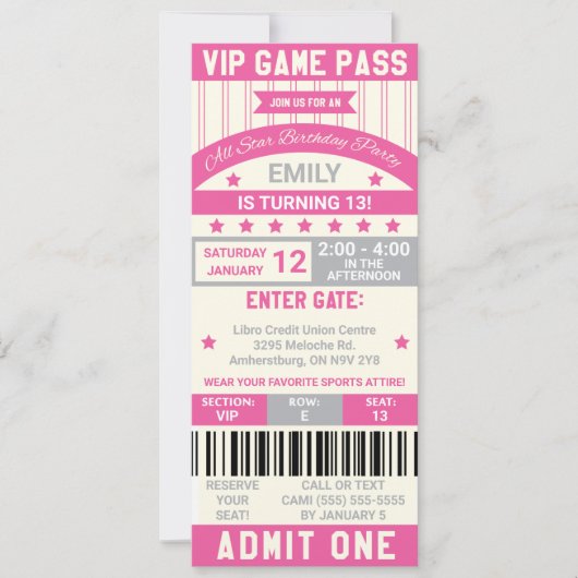 Billet d'anniversaire à thème sport Invitation (Devant)