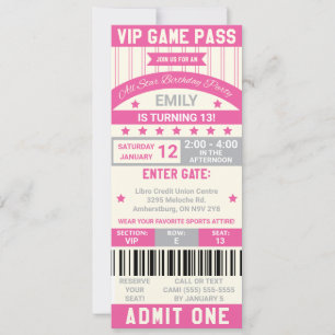 Billet d'anniversaire à thème sport Invitation