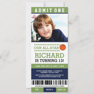 Billet d'anniversaire Basketball Invitations