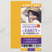 Billet d'anniversaire Basketball Invitations (Devant / Derrière)