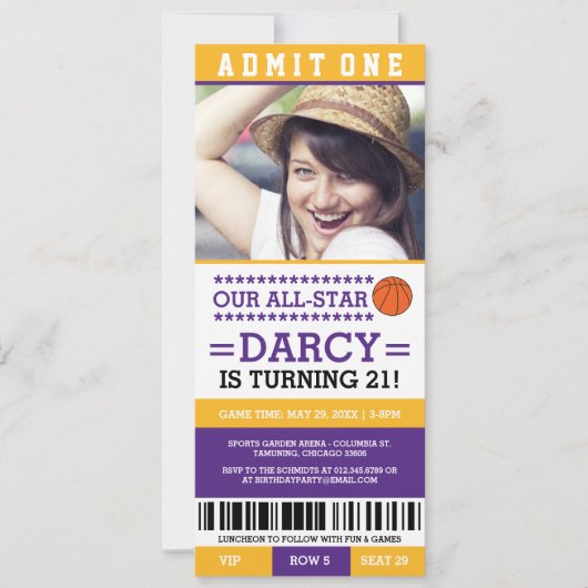 Billet d'anniversaire Basketball Invitations (Devant)