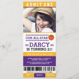 Billet d'anniversaire Basketball Invitations