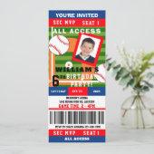 Billet d'anniversaire de baseball Invitation (Debout devant)