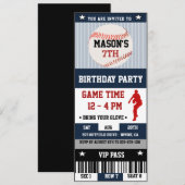 Billet d'anniversaire de baseball Invitation (Devant / Derrière)