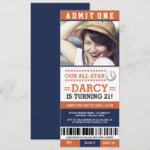 Billet d'anniversaire de baseball Invitations (Devant / Derrière)