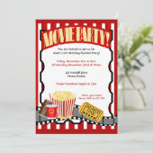 Billet d'anniversaire MOVIE PARTY Invitations (Debout devant)