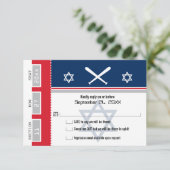 Billet de base-ball Red and Blue Bar Mitzvah RSVP (Debout devant)