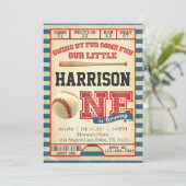 Billet de baseball Anniversaire Fête Invitation In (Debout devant)