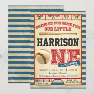 Billet de baseball Anniversaire Fête Invitation In
