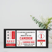 Billet de baseball Anniversaire Fête Invitation Ro (Debout devant)